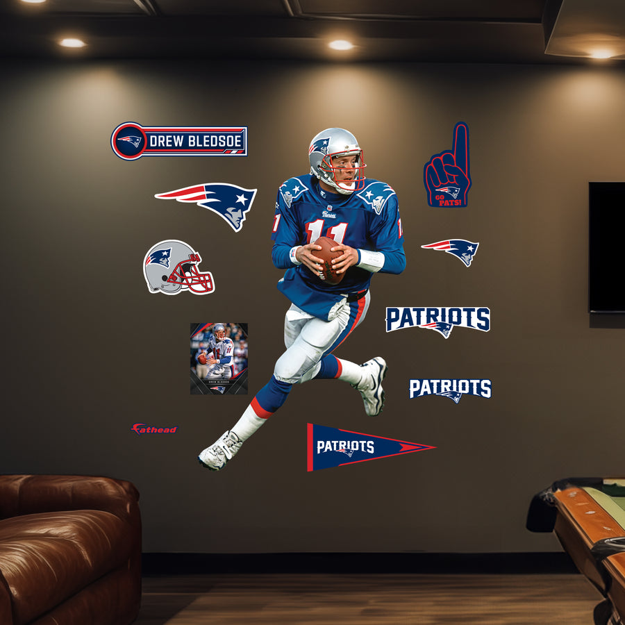 Drew Bledsoe - RealBig Legend Collection - Official NFL - New England Patriots - Reusable Vinyl Wall Decals