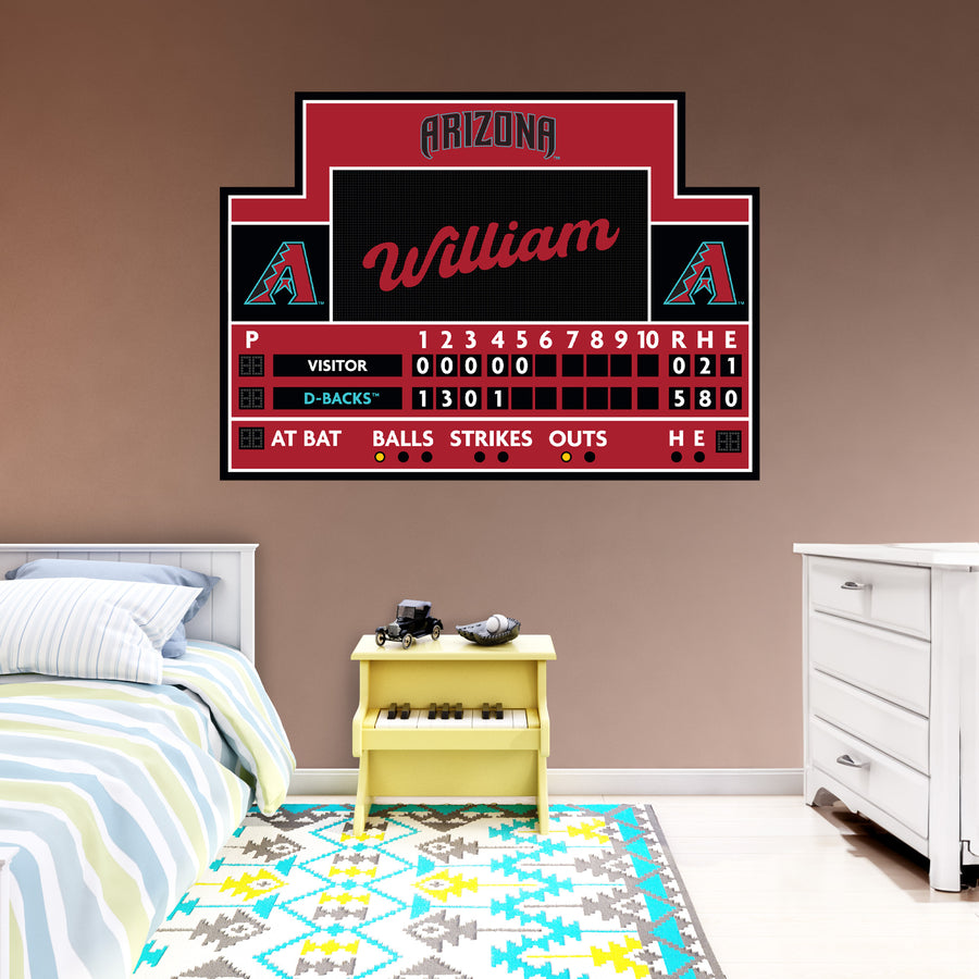 Arizona Diamondbacks - Scoreboard Graphic - With Personalized Name - Official MLB - Vinyl Transfer Decal