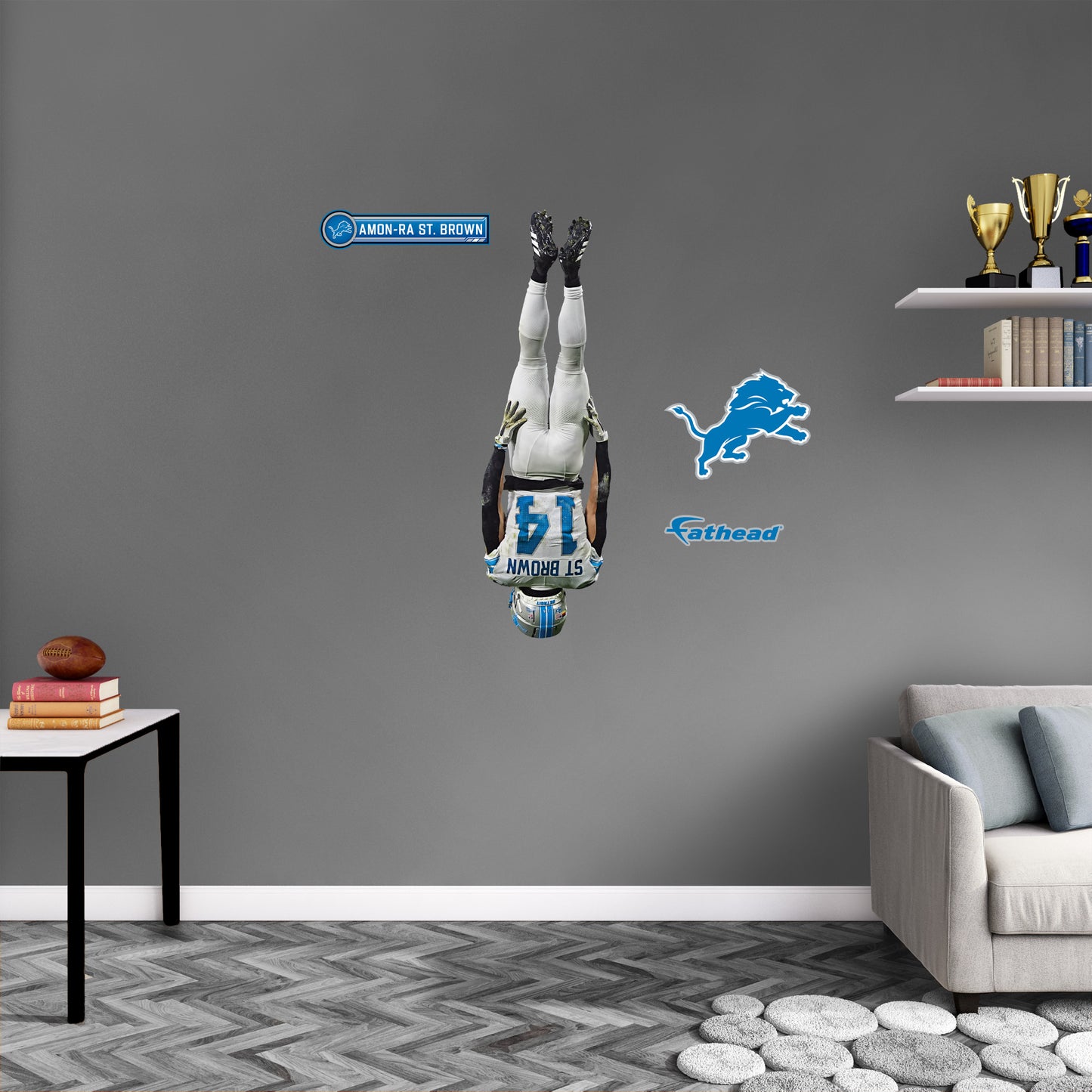 Amon-Ra St. Brown - RealBig Headstand Collection - Official NFL - Detroit Lions - Reusable Vinyl Wall Decals