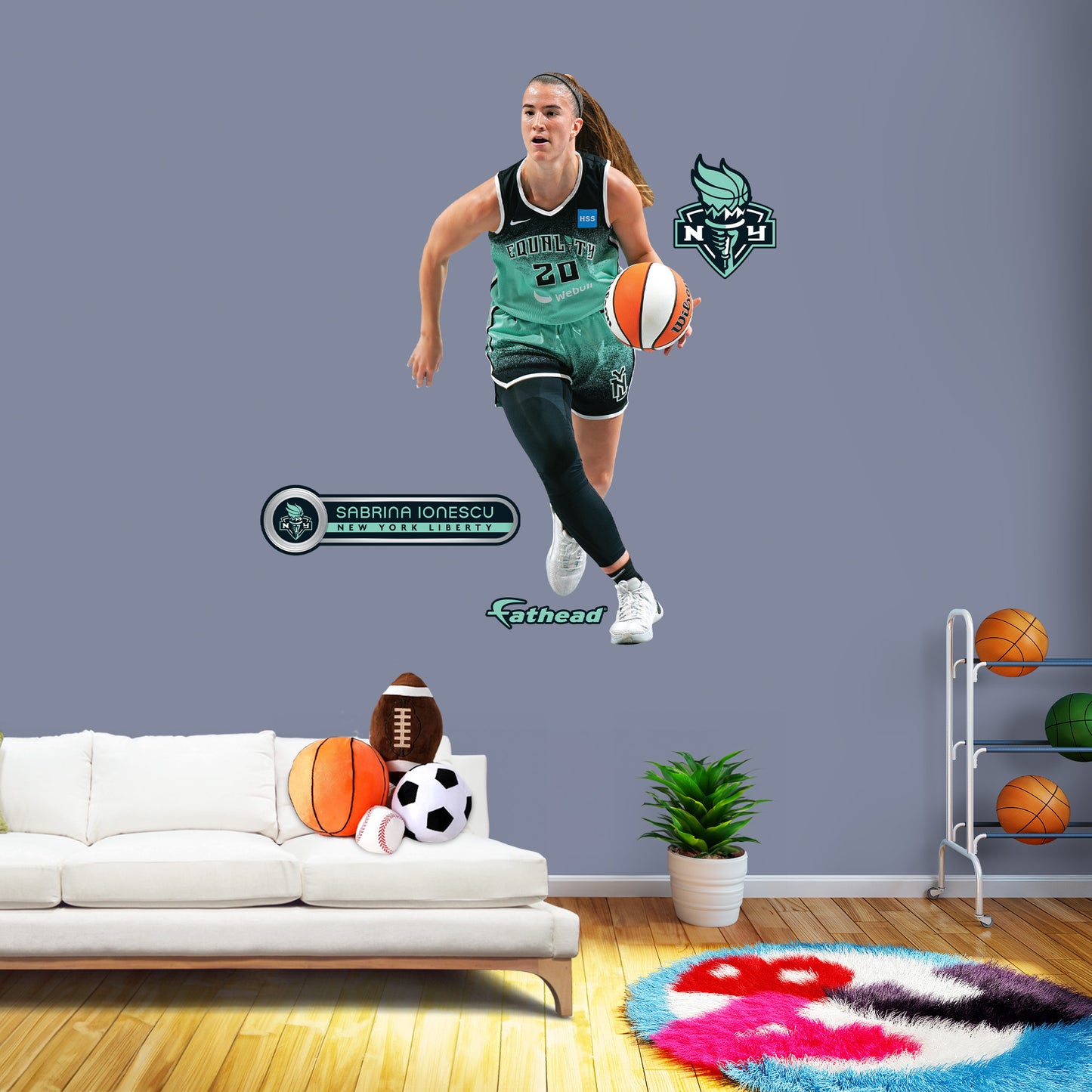 New York Liberty: Sabrina Ionescu - Officially Licensed WNBA Removable     Adhesive Decal