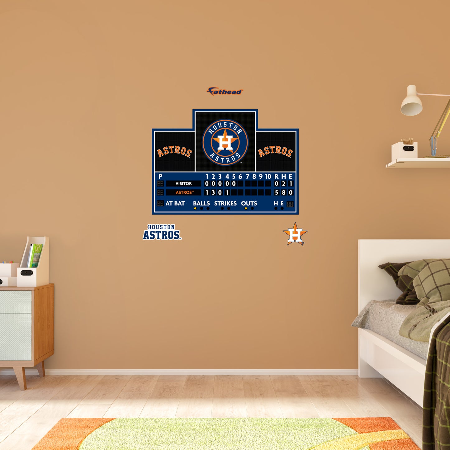 Houston Astros:  Scoreboard        - Officially Licensed MLB Removable     Adhesive Decal