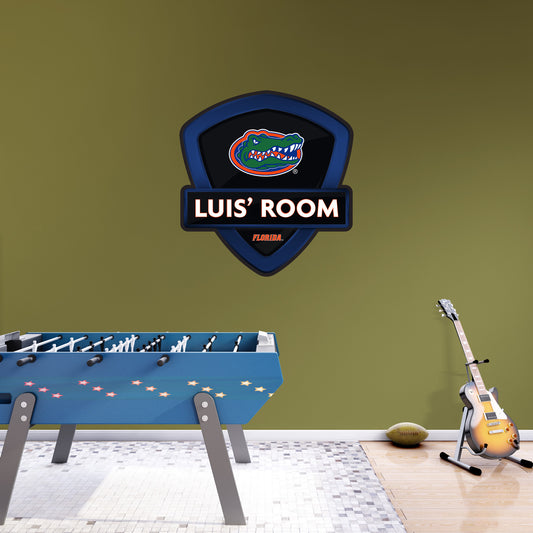 Florida Gators:   Badge Personalized Name        - Officially Licensed NCAA Removable     Adhesive Decal