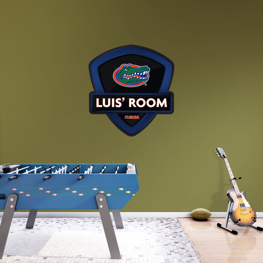 Florida Gators - Badge - With Personalized Name - Official NCAA - Vinyl Transfer Decal