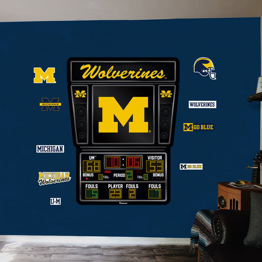 Michigan Wolverines:  2023 Basketball Scoreboard        - Officially Licensed NCAA Removable     Adhesive Decal