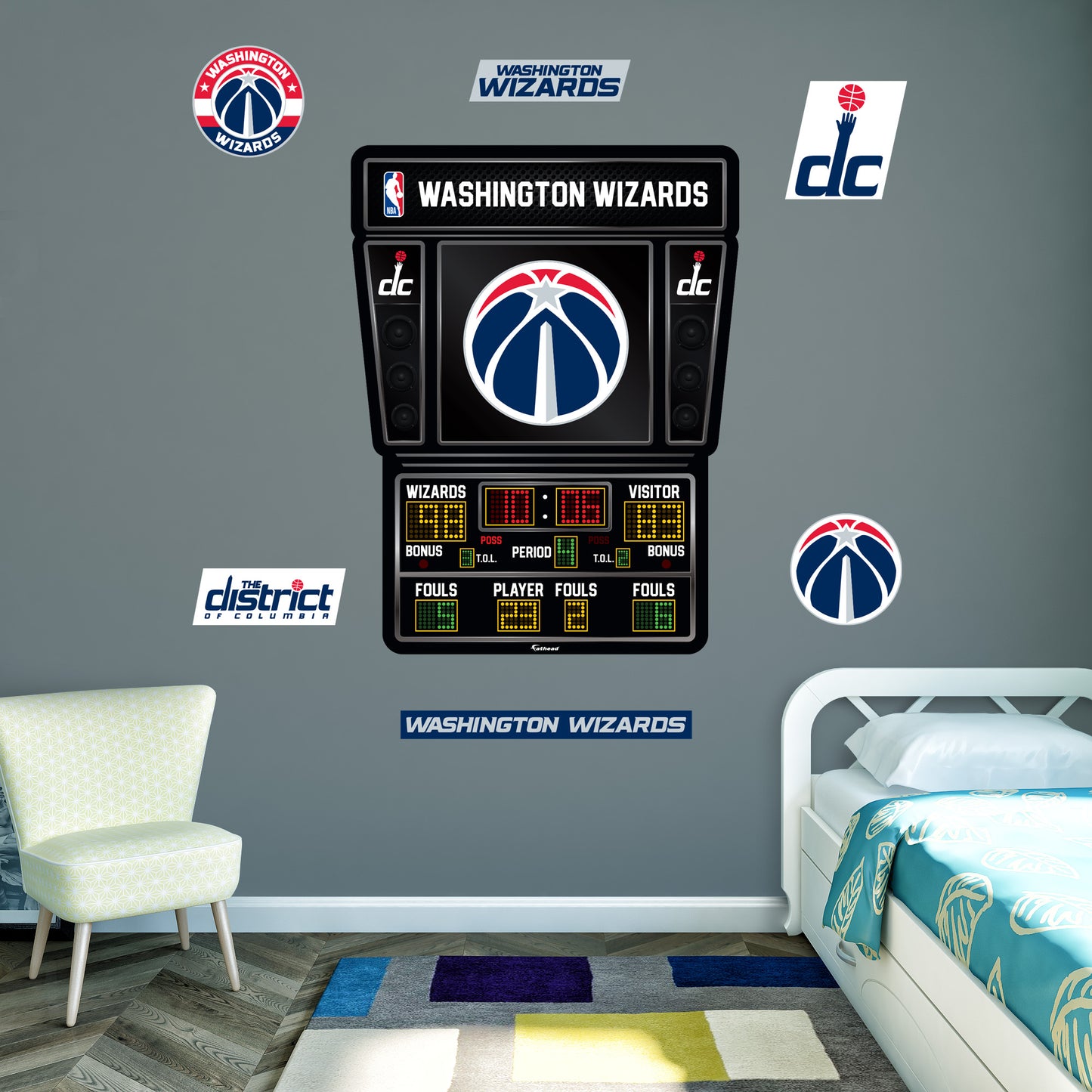 Washington Wizards - RealBig Scoreboard Collection - Official NBA - Washington Wizards - Reusable Vinyl Wall Decals