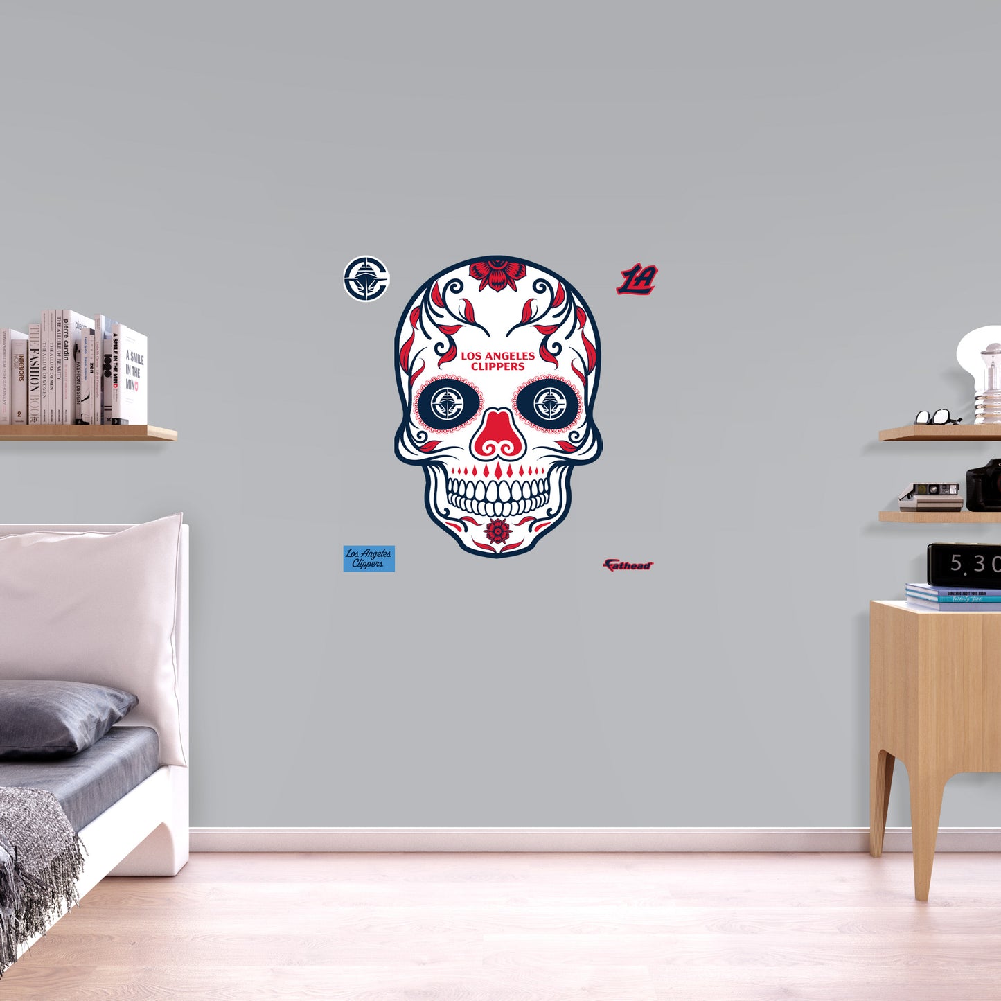 Los Angeles Clippers - RealBig Sugar Skull Collection - Official NBA - Reusable Vinyl Wall Decals