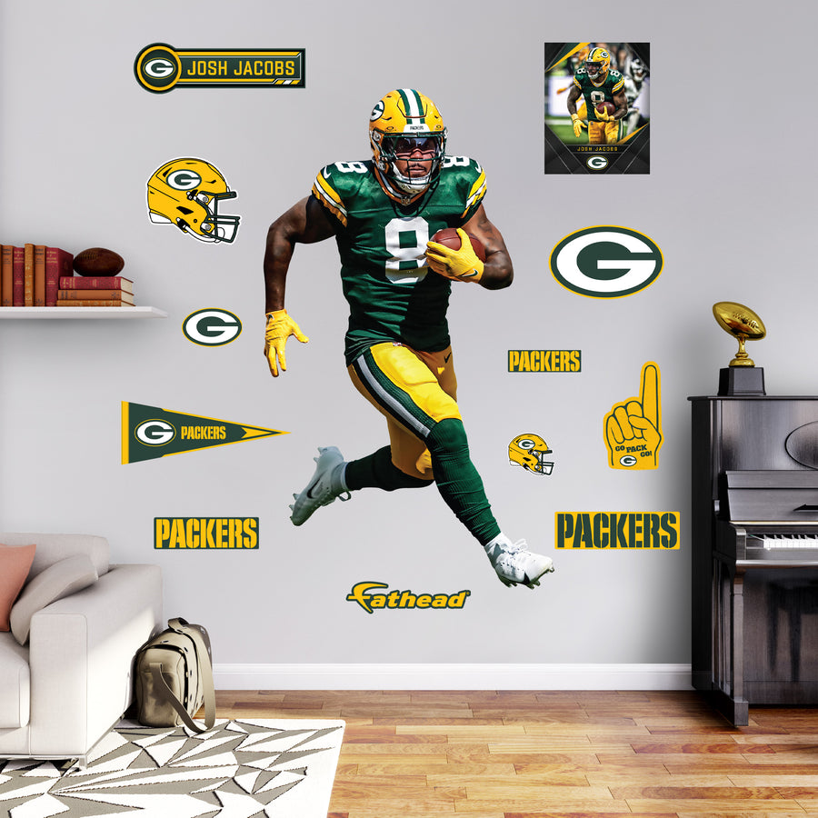 Josh Jacobs - RealBig Collection - Official NFL - Green Bay Packers - Reusable Vinyl Wall Decals