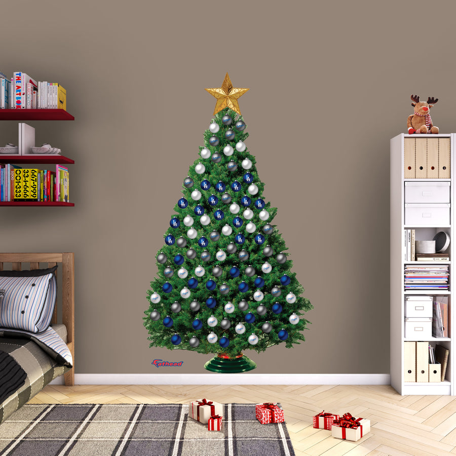 Los Angeles Dodgers - Decorate Your Own Christmas Tree - Official MLB - Reusable Vinyl Wall Decals