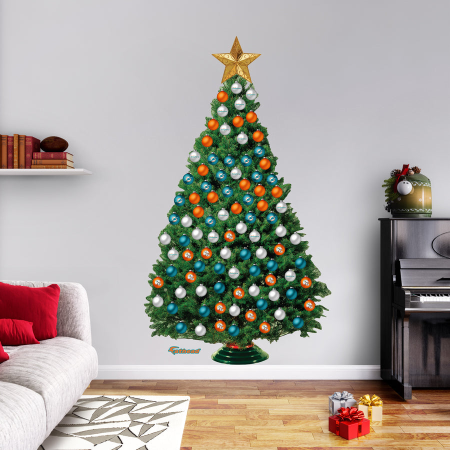 Miami Dolphins - Decorate Your Own Christmas Tree - Official NFL - Reusable Vinyl Wall Decals