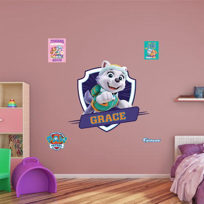 Paw Patrol: Everest Jumping Personalized Name Icon - Officially Licensed Nickelodeon Removable Adhesive Decal