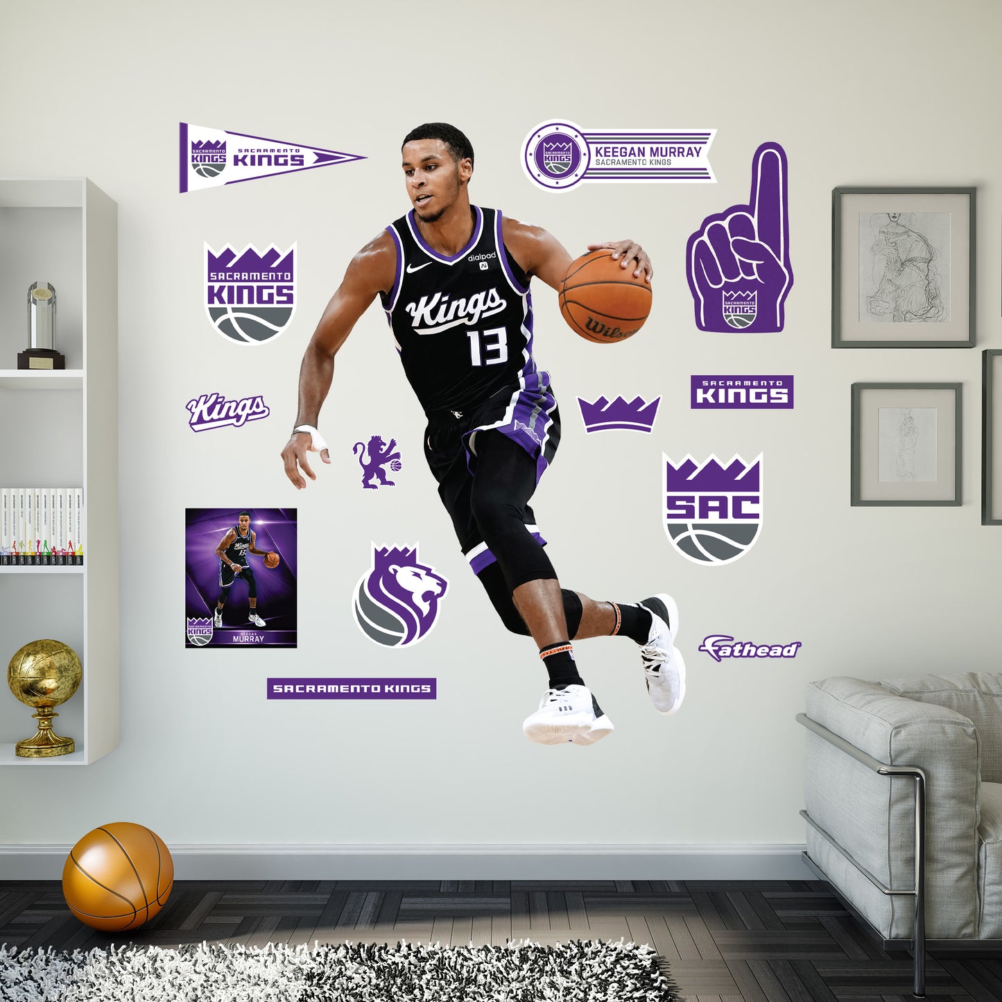 Sacramento Kings: Keegan Murray         - Officially Licensed NBA Removable     Adhesive Decal