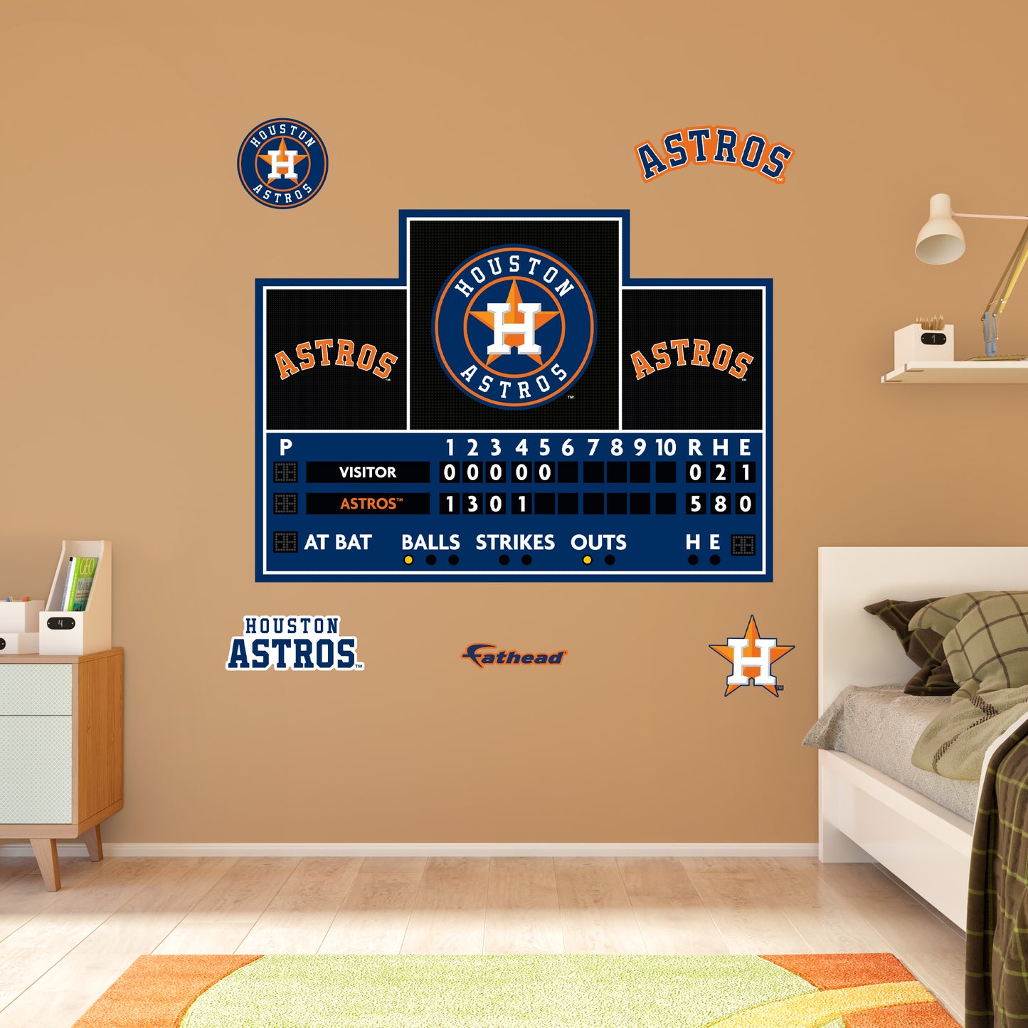 Houston Astros:  Scoreboard        - Officially Licensed MLB Removable     Adhesive Decal