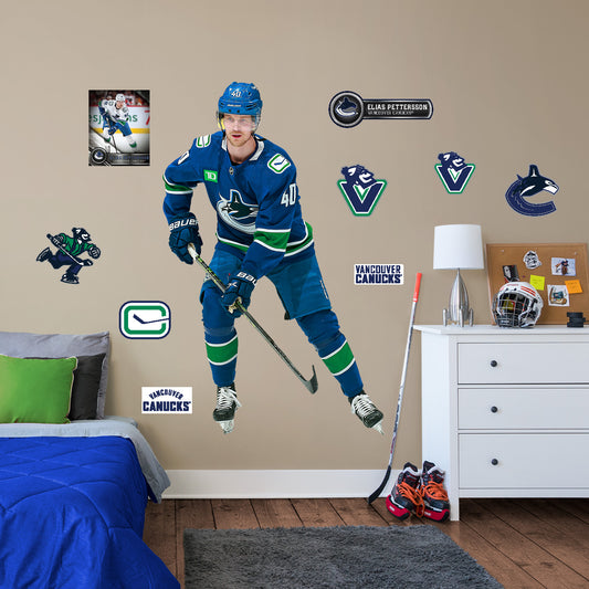 Vancouver Canucks: Elias Pettersson 2023        - Officially Licensed NHL Removable     Adhesive Decal