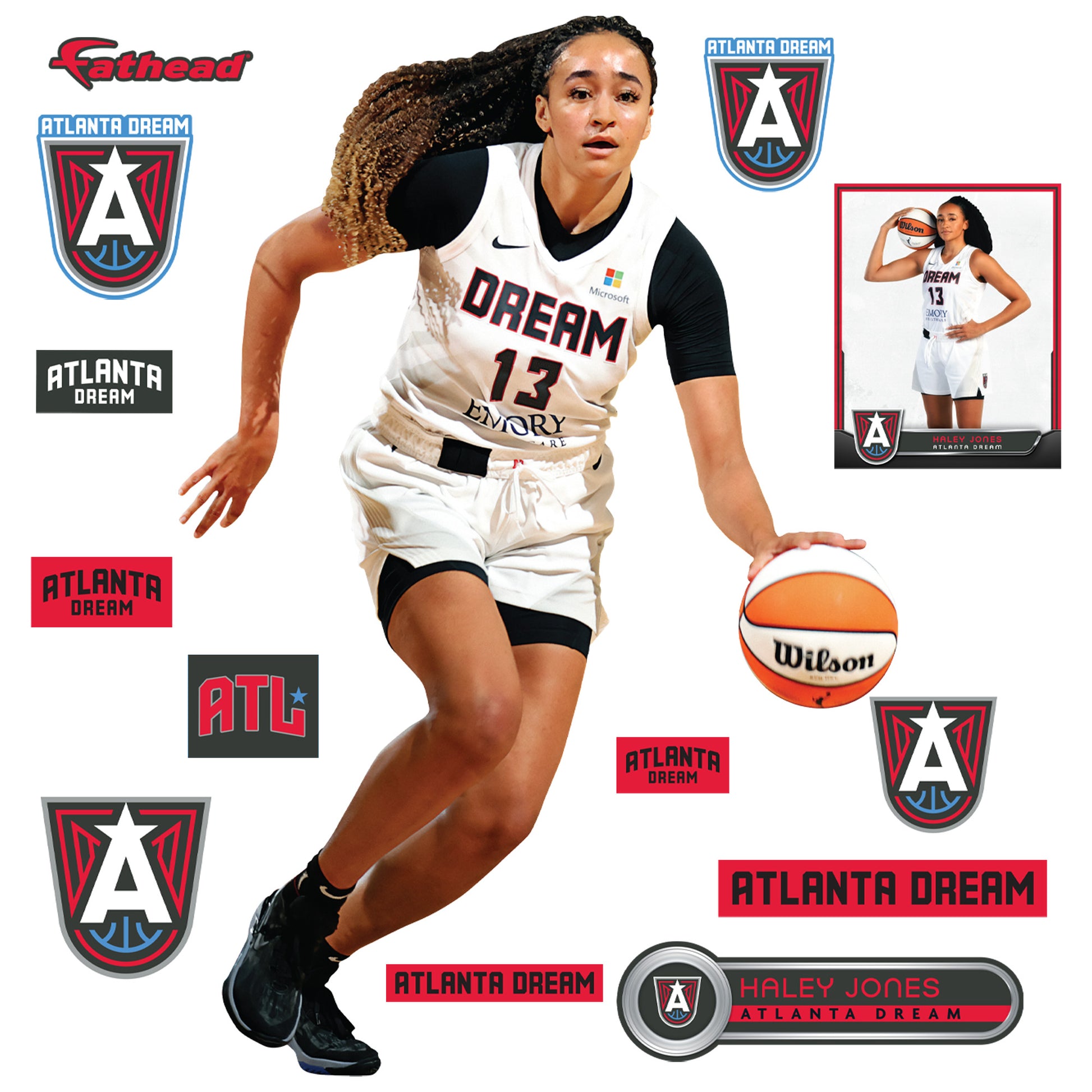 Atlanta Dream: Haley Jones 2023 - Officially Licensed WNBA Removable  Adhesive Decal