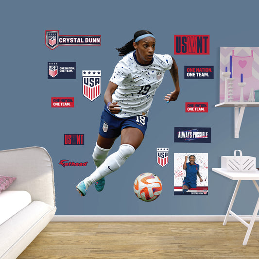 Crystal Dunn         - Officially Licensed USWNT Removable     Adhesive Decal
