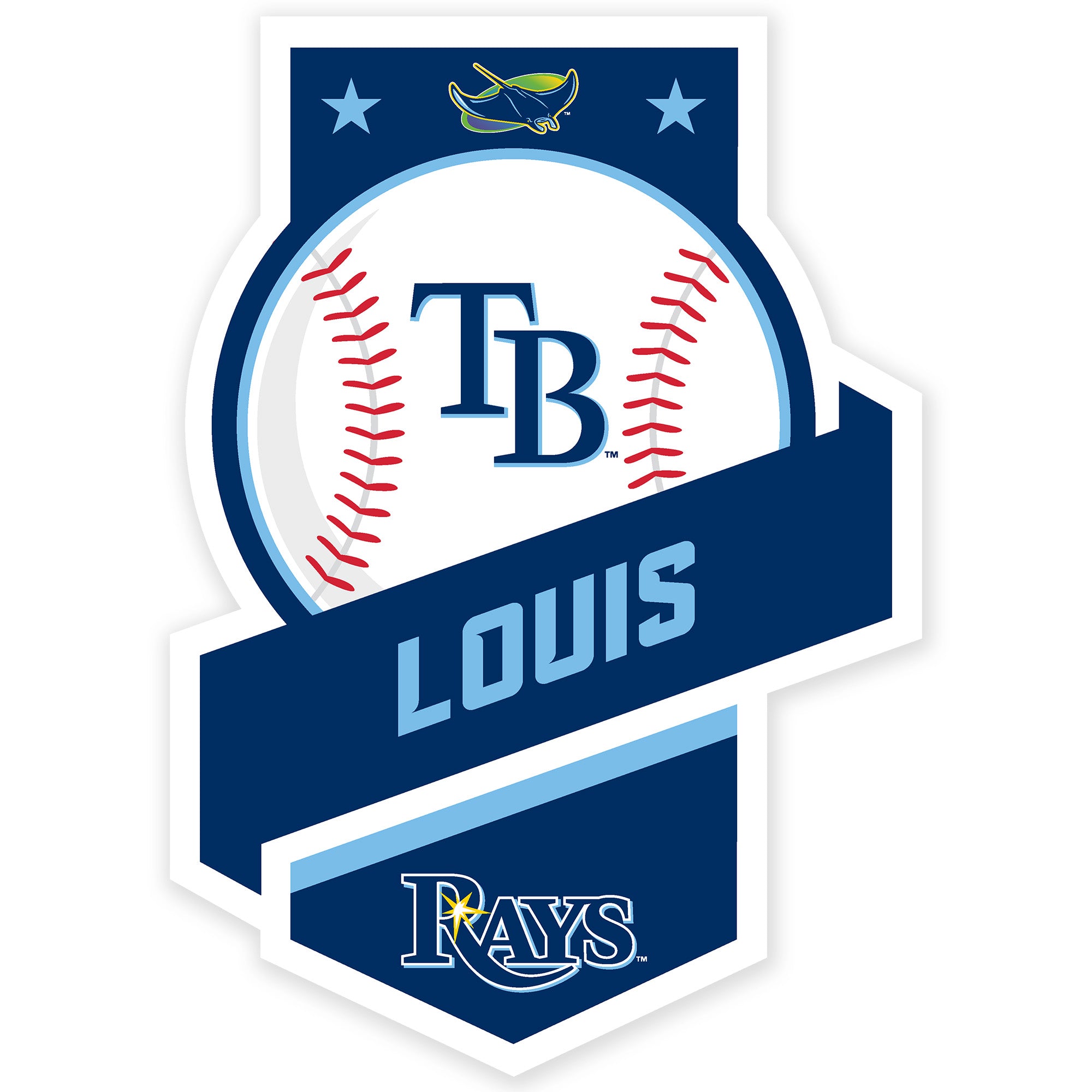 Tampa Bay Rays - Banner Logo - With Personalized Name - Official MLB ...