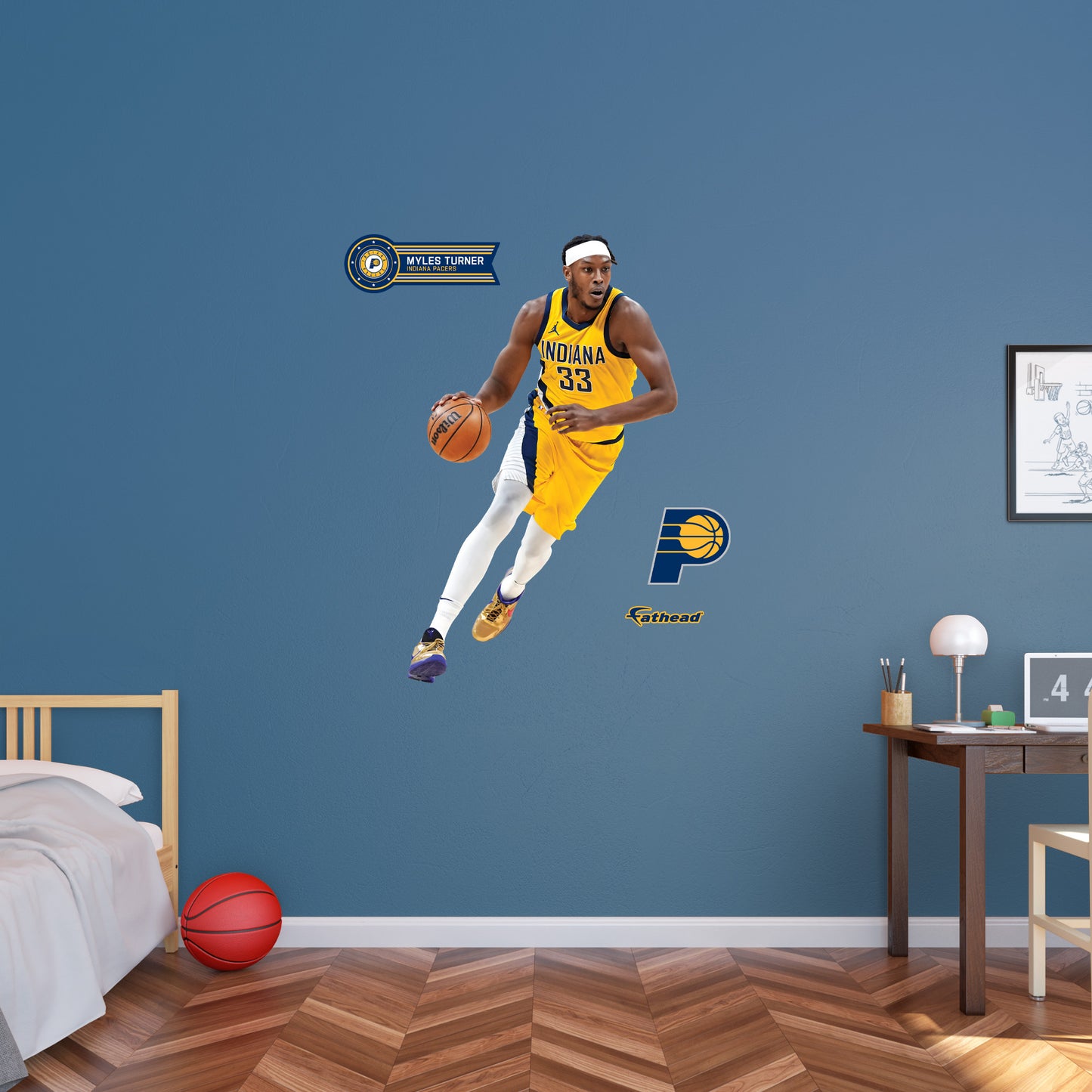 Indiana Pacers: Myles Turner         - Officially Licensed NBA Removable     Adhesive Decal
