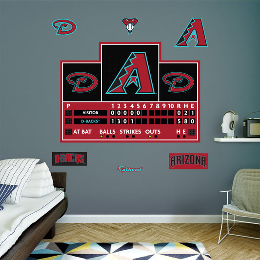 Arizona Diamondbacks:  Scoreboard        - Officially Licensed MLB Removable     Adhesive Decal