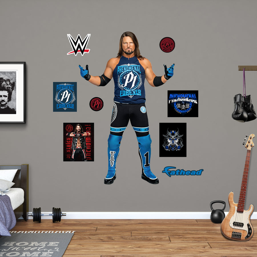 AJ Styles - RealBig Collection - Official WWE - Reusable Vinyl Wall Decals #2