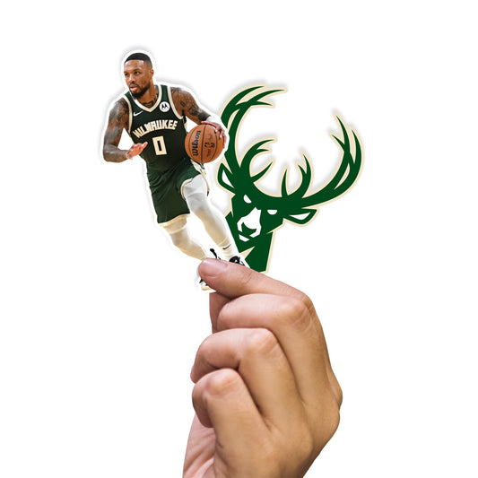 Milwaukee Bucks: Damian Lillard Minis        - Officially Licensed NBA Removable     Adhesive Decal