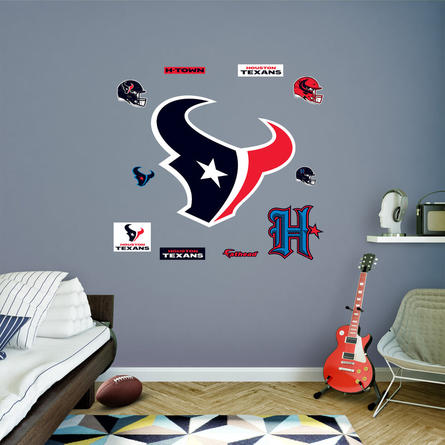 Houston Texans - RealBig Logo Collection - Official NFL - Reusable Vinyl Wall Decals