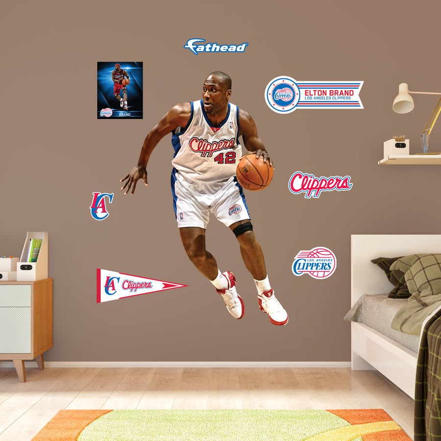 Elton Brand Legend - RealBig Collection - Official NBA - Los Angeles Clippers - Reusable Vinyl Wall Decals