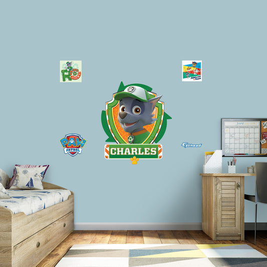 Paw Patrol: Rocky Personalized Name Icon        - Officially Licensed Nickelodeon Removable     Adhesive Decal