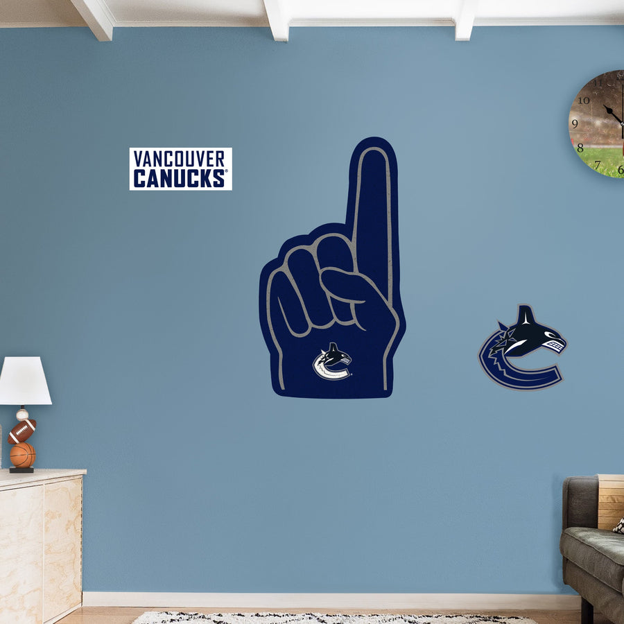 Vancouver Canucks - RealBig Foam Finger Collection - Official NHL - Reusable Vinyl Wall Decals