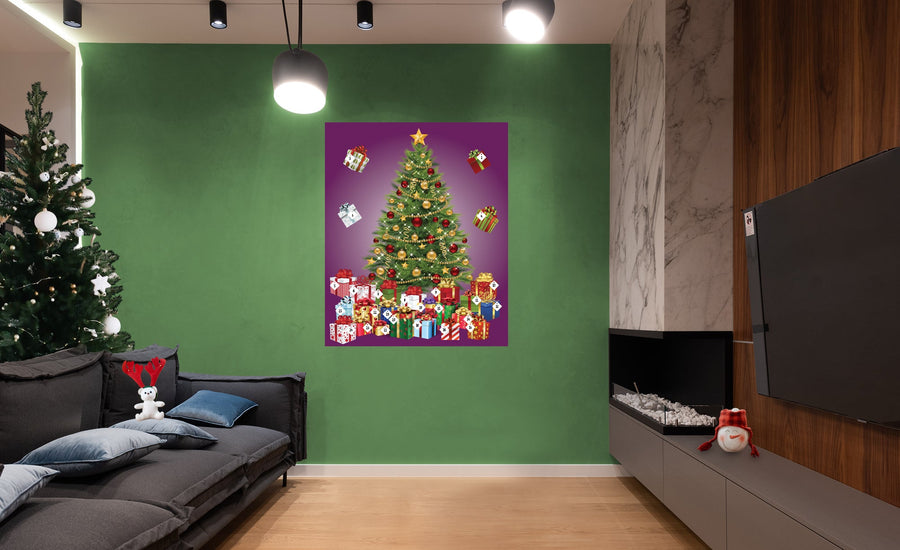 Christmas:  Gifts Calendar Dry Erase        -   Removable     Adhesive Decal