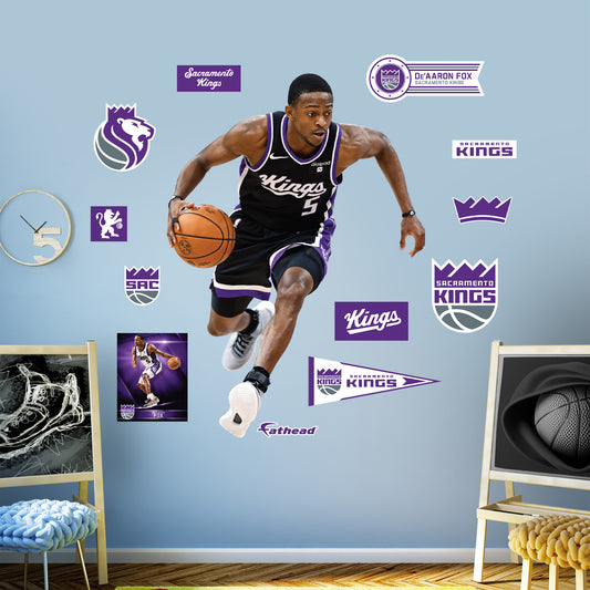 Sacramento Kings: De'Aaron Fox         - Officially Licensed NBA Removable     Adhesive Decal