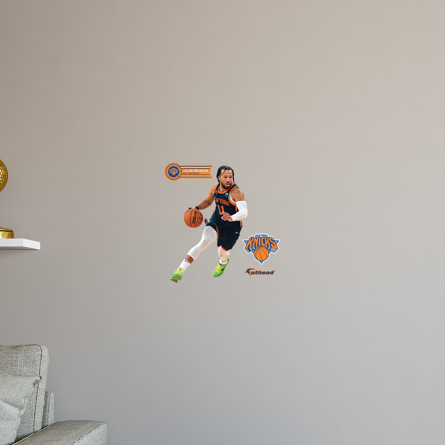 Jalen Brunson - RealBig Statement Jersey Collection - Official NBA - New York Knicks - Reusable Vinyl Wall Decals