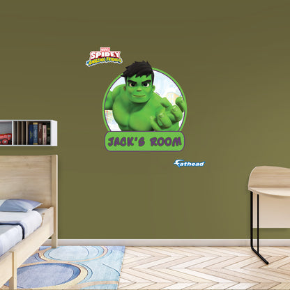 Spidey and his Amazing Friends: Hulk Personalized Name Icon        - Officially Licensed Marvel Removable     Adhesive Decal