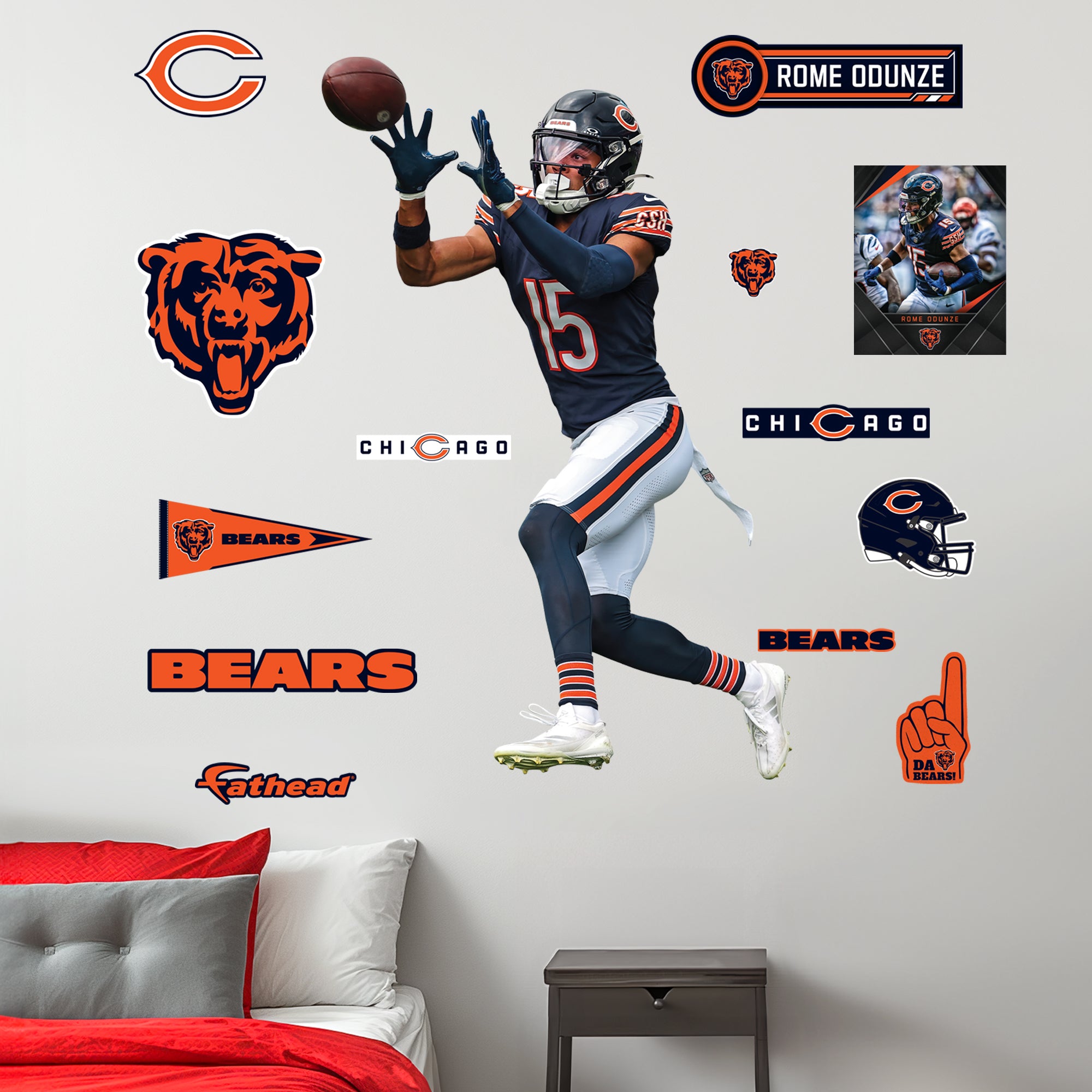 Tag Rome Nfl Rome Odunze - RealBig Collection - Official NFL - Chicago Bears - Reus ...
