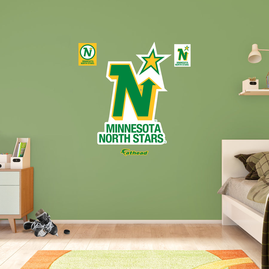 Minnesota North Stars - RealBig Vintage Logo Collection - Official NHL - Reusable Vinyl Wall Decals