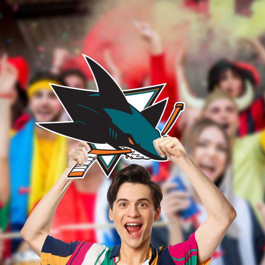 Logo - Big Head - Official NHL - San Jose Sharks - Foam Core Cutout