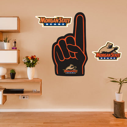 Morgan State Bears - RealBig Foam Finger Collection - Official NCAA - Reusable Vinyl Wall Decals