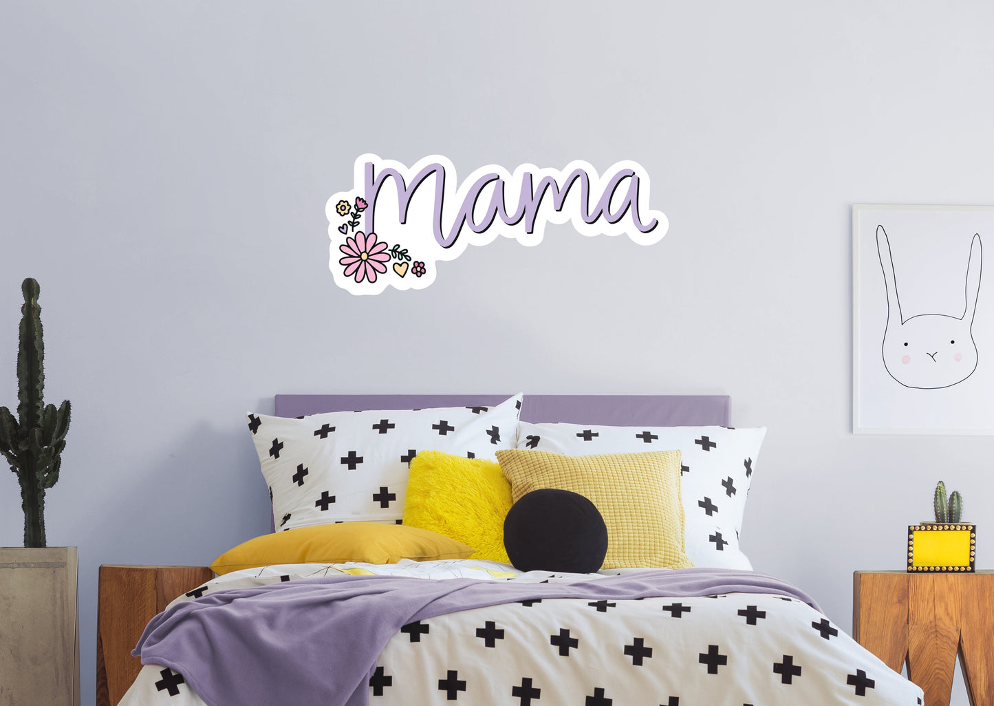 Mama Purple Floral        - Officially Licensed Big Moods Removable     Adhesive Decal
