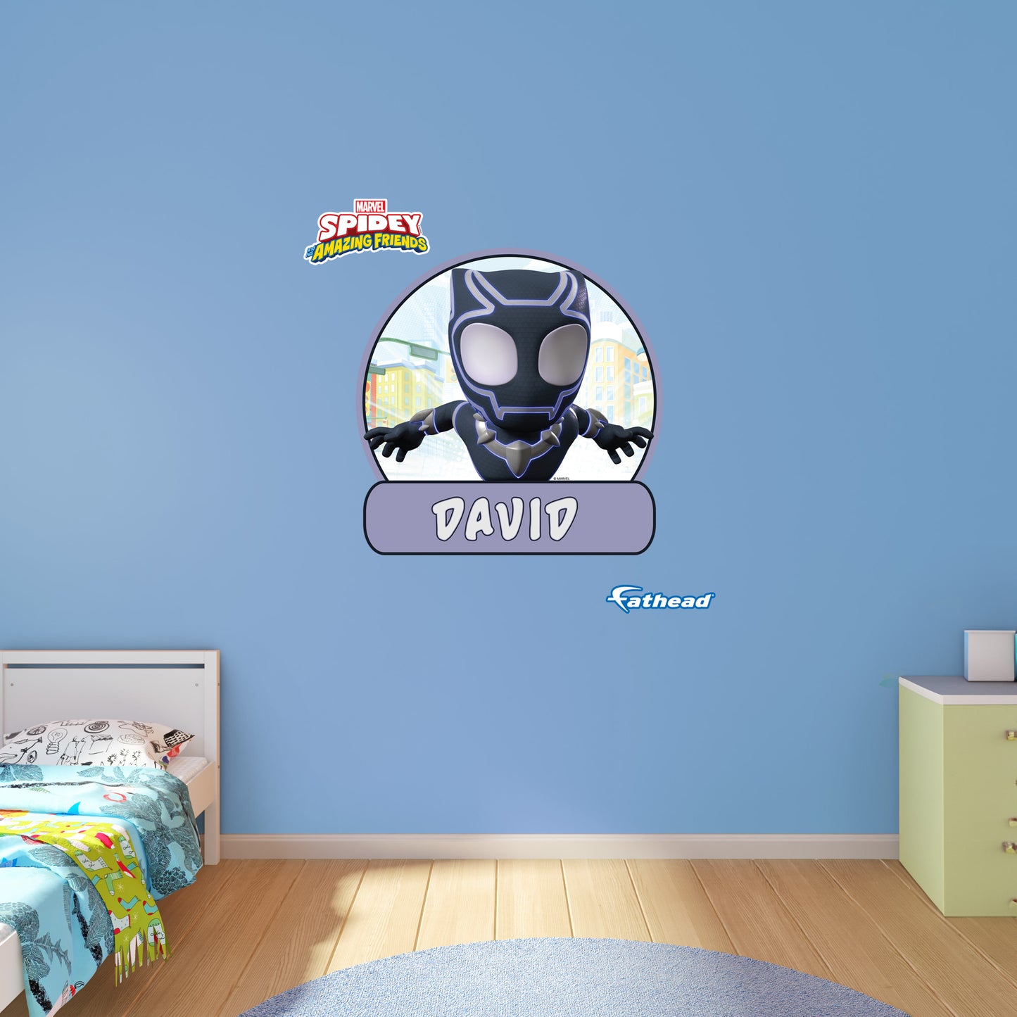 Spidey and his Amazing Friends: Black Panther Personalized Name Icon        - Officially Licensed Marvel Removable     Adhesive Decal