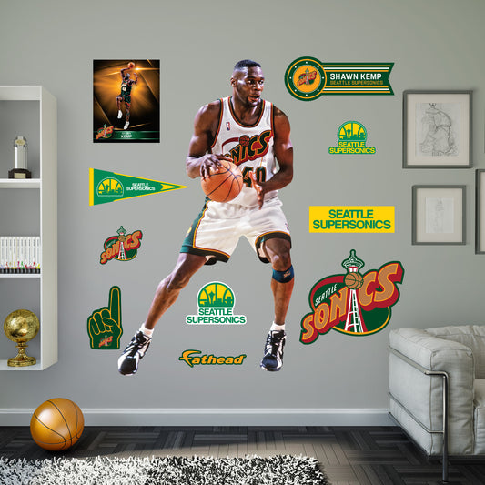 Seattle Supersonics: Shawn Kemp Legend        - Officially Licensed NBA Removable     Adhesive Decal