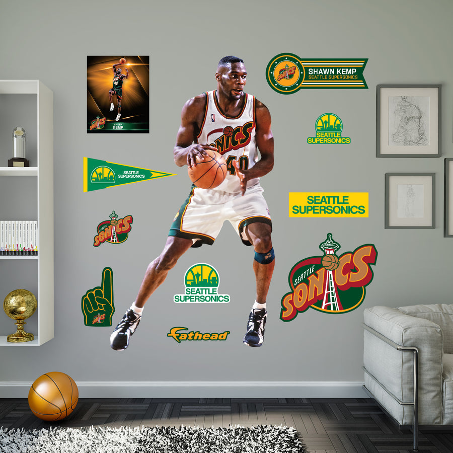 Shawn Kemp Legend - RealBig Collection - Official NBA - Seattle Supersonics - Reusable Vinyl Wall Decals