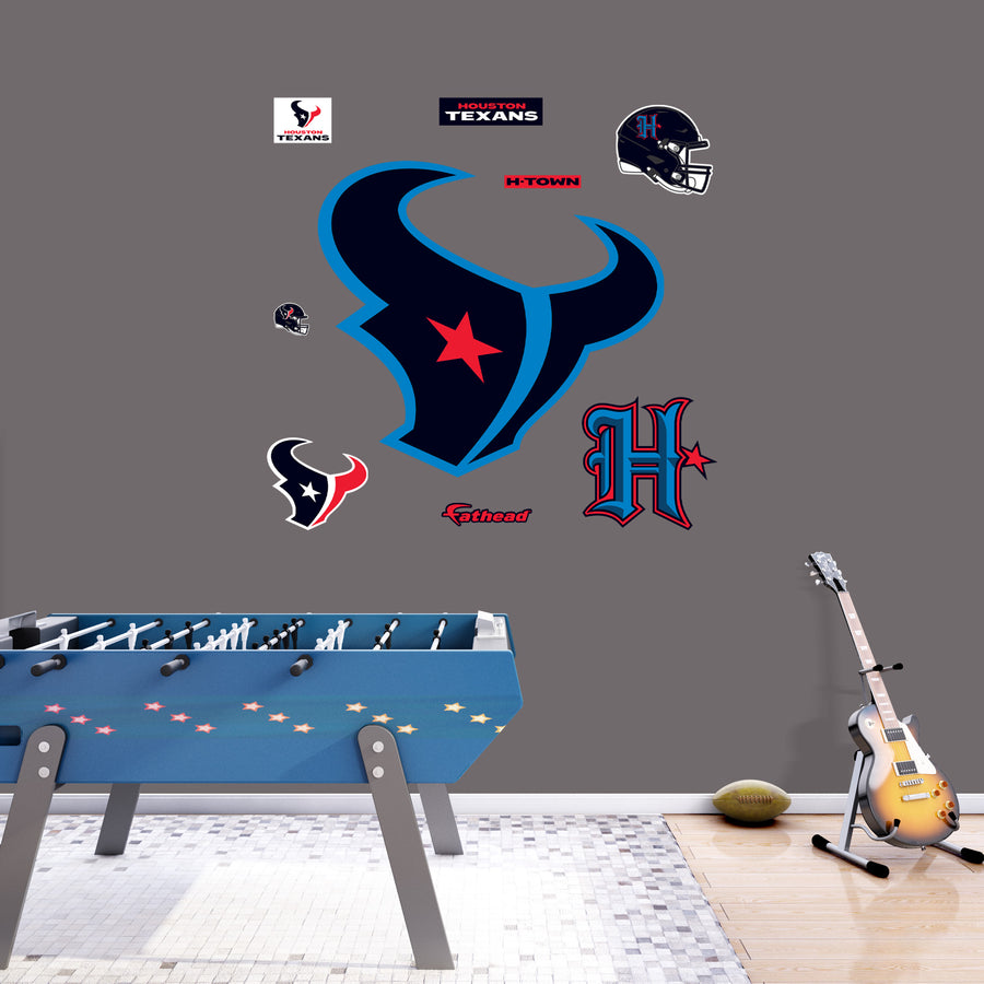 Houston Texans - RealBig Color Rush Logo Collection - Official NFL - Reusable Vinyl Wall Decals