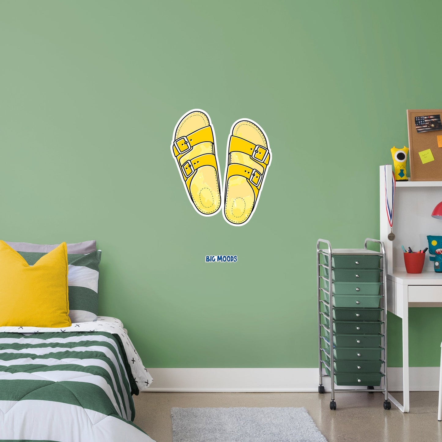 Sandals (Yellow)        - Officially Licensed Big Moods Removable     Adhesive Decal