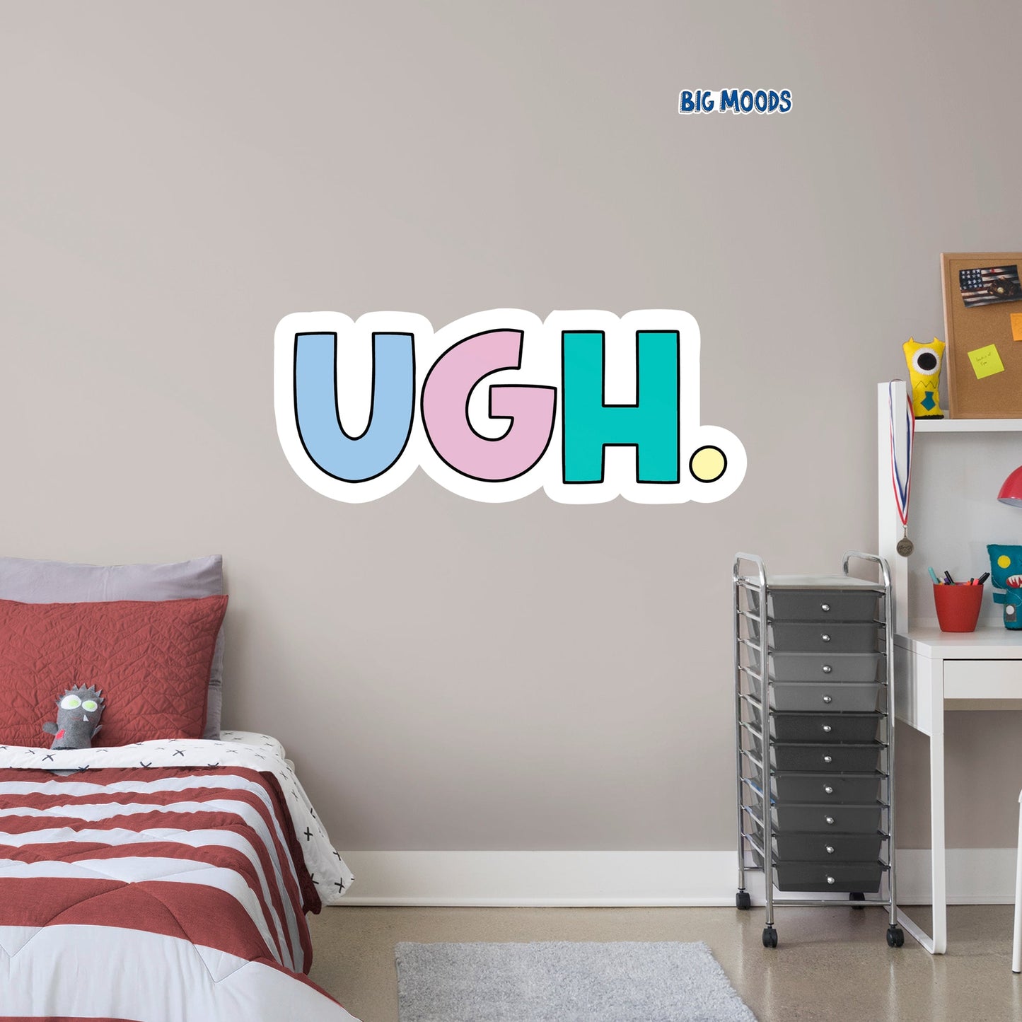 Ugh (Multi-Color)        - Officially Licensed Big Moods Removable     Adhesive Decal