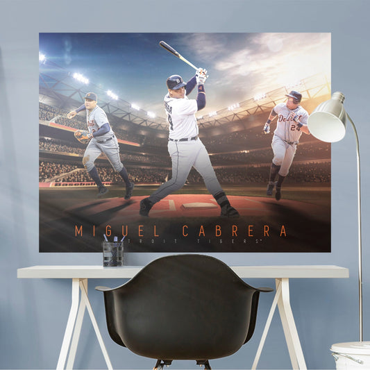 Detroit Tigers: Miguel Cabrera Montage Mural        - Officially Licensed MLB Removable Wall   Adhesive Decal