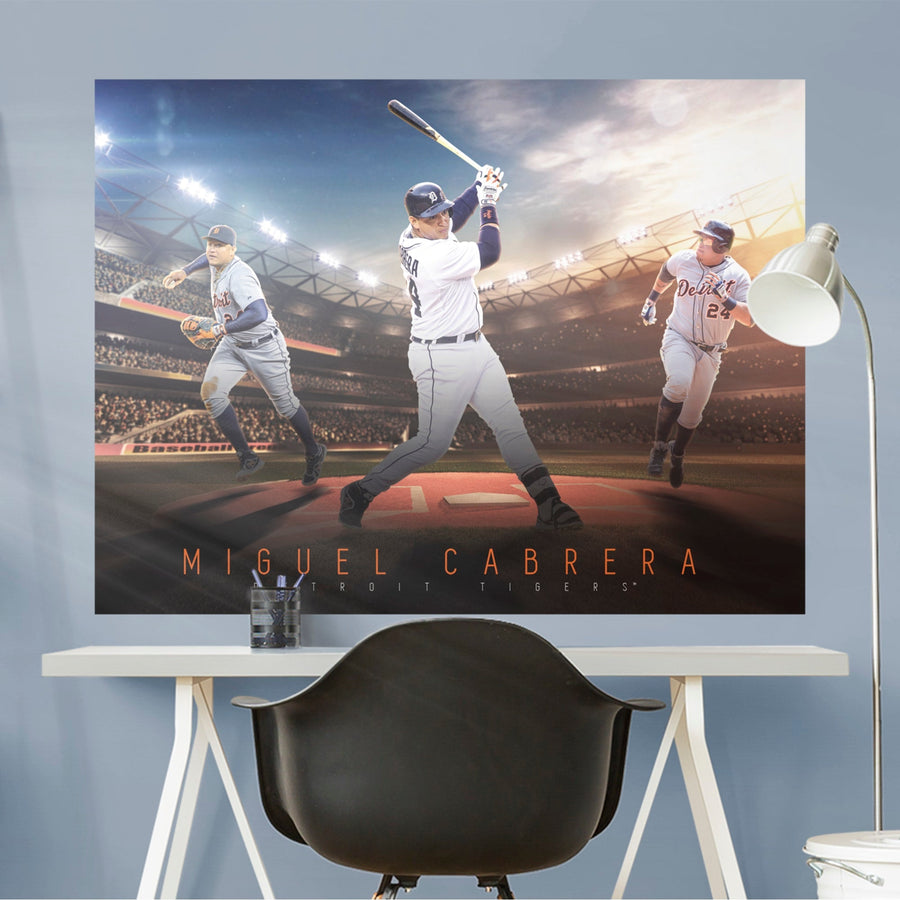 Miguel Cabrera - Montage Mural - Peel & Stick Poster - Official MLB - Detroit Tigers - Reusable Vinyl Wall Decal