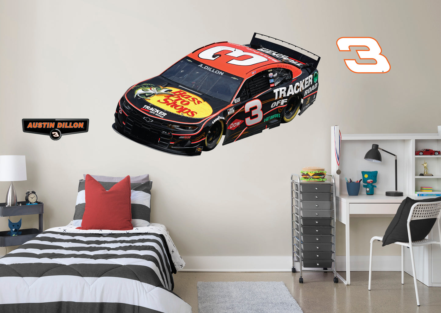 Austin Dillon - RealBig Bass Pro Car Collection - Official NASCAR - Reusable Vinyl Wall Decals