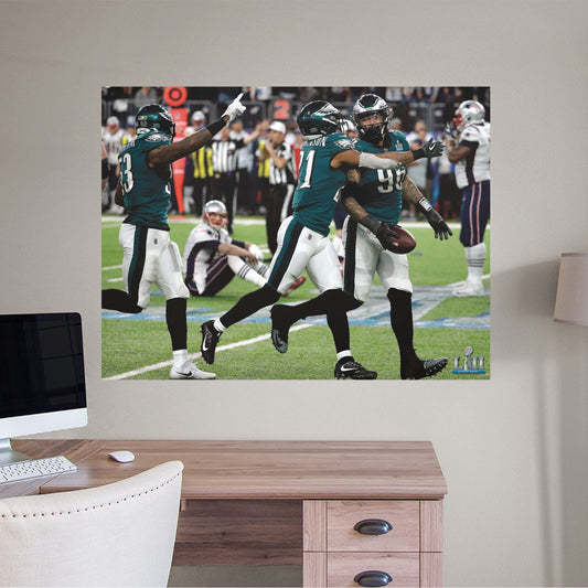 Philadelphia Eagles:  Super Bowl 52 Turnover Celebration Mural        - Officially Licensed NFL Removable Wall   Adhesive Decal