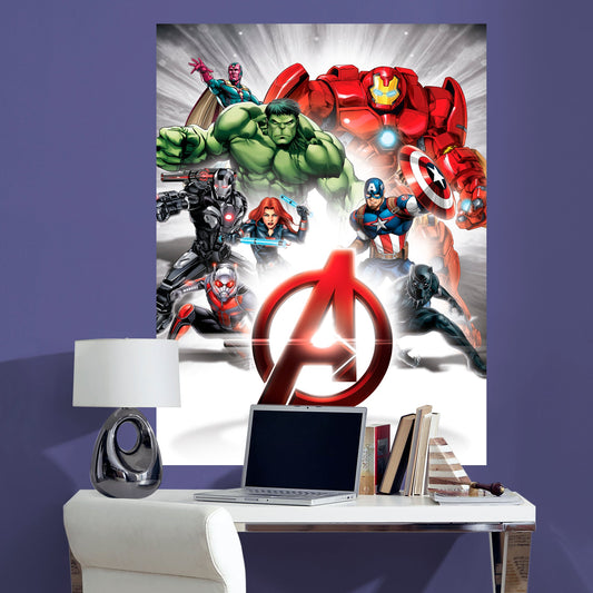 Avengers:  Battle Ready Realbig Mural        - Officially Licensed Marvel Removable Wall   Adhesive Decal