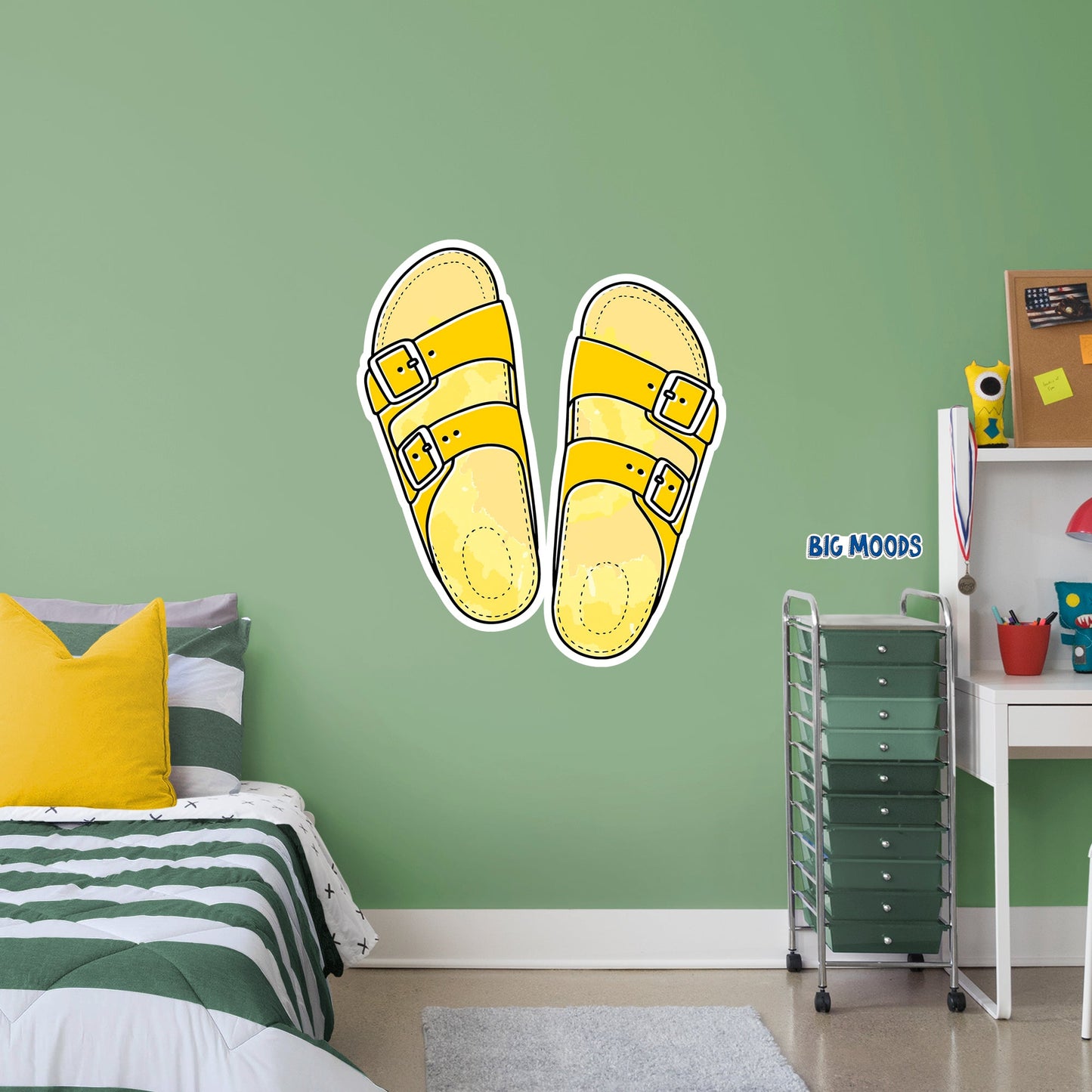 Sandals (Yellow)        - Officially Licensed Big Moods Removable     Adhesive Decal