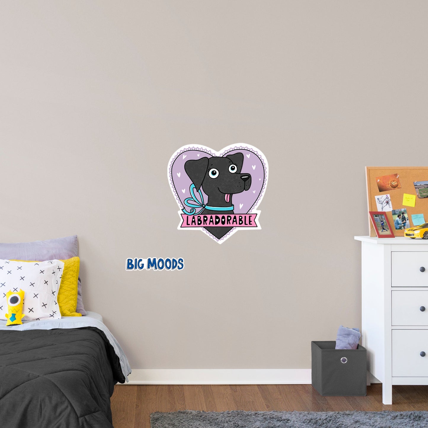 BLACK LABRADORABLE        - Officially Licensed Big Moods Removable     Adhesive Decal